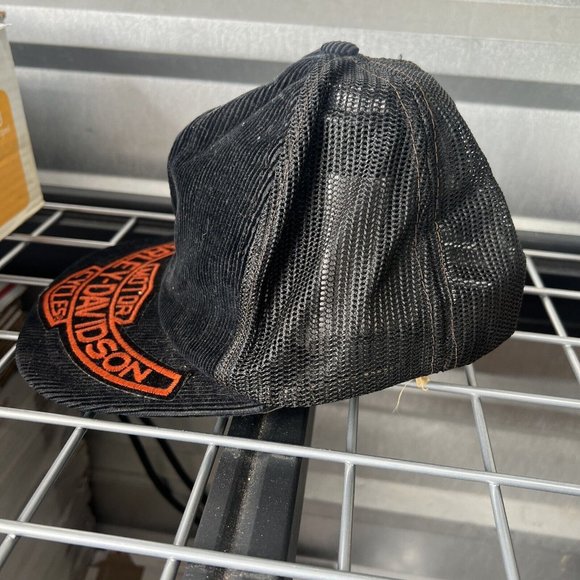Vintage “Unbranded” Harley Davidson Patch Corduroy Hat Cap Snapback Motorcycle - Picture 4 of 10